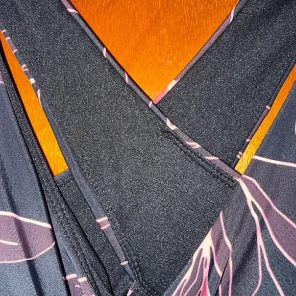 Eddie Bauer Black and Pink Floral One Piece Swimsuit - Picture 3 of 5